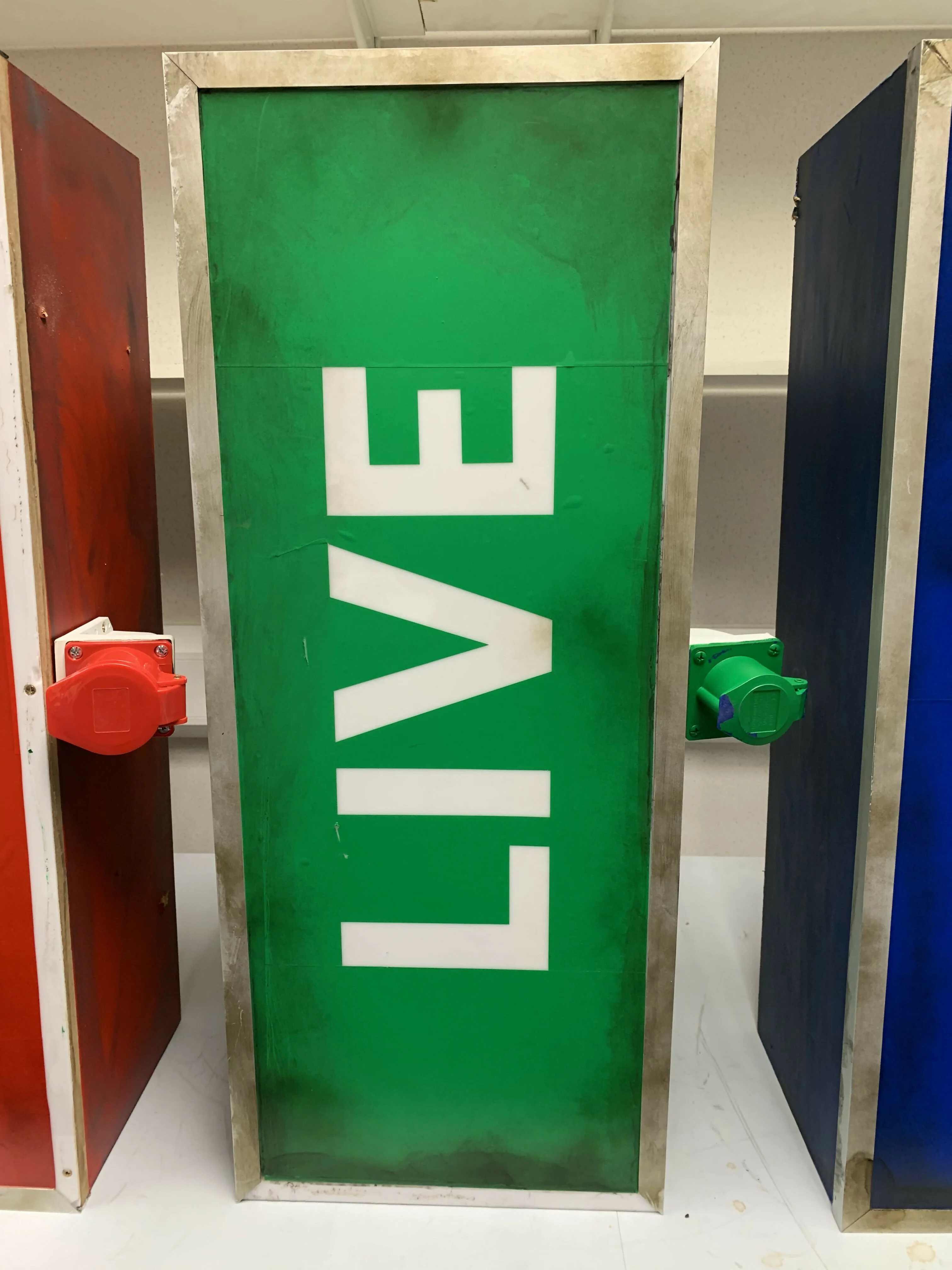 3 ON AIR, LIVE & SILENCE Large Light Box Signs | Set Dressing Props - Image 3