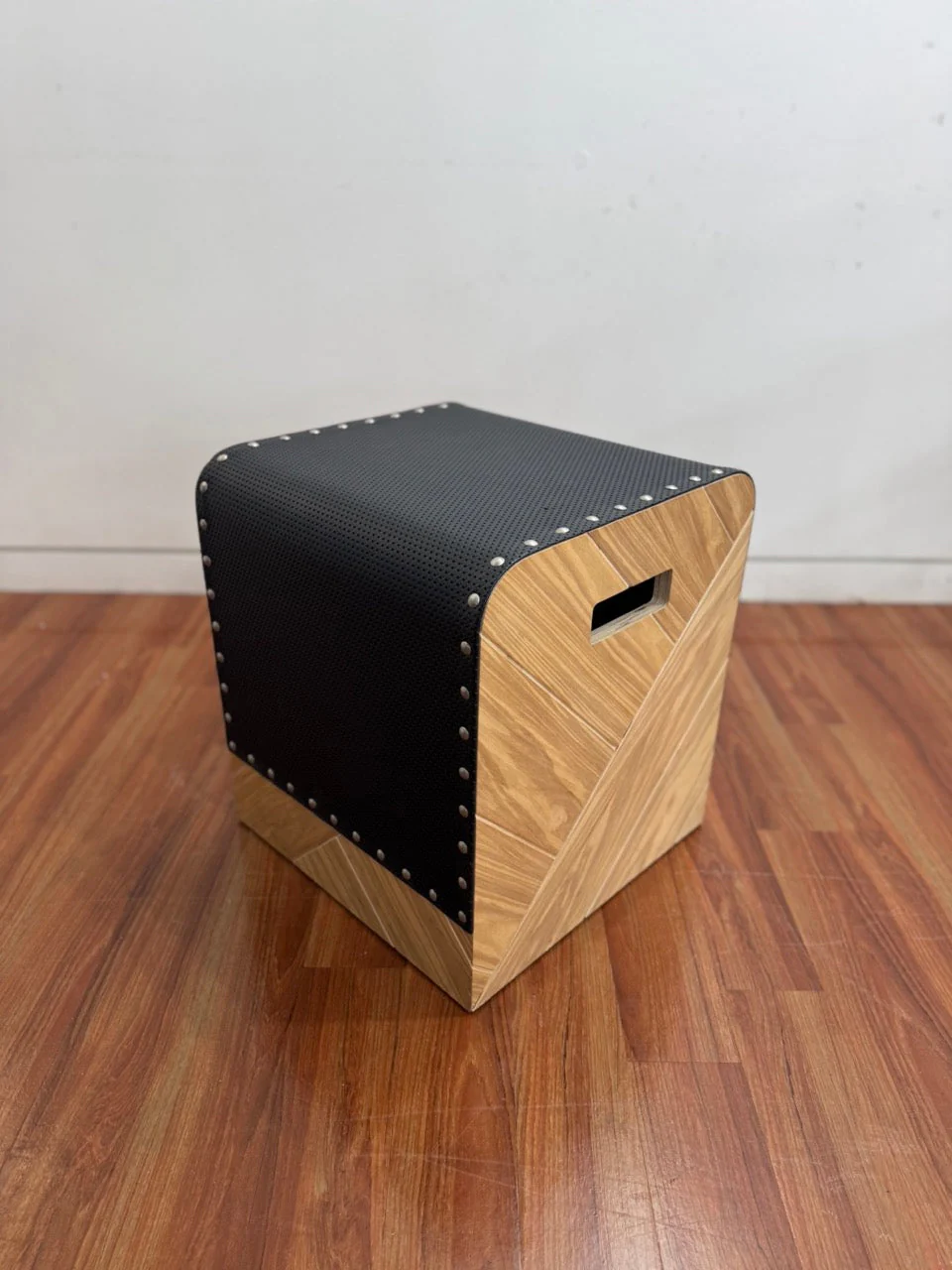 Wooden bespoke stools with stud detail - Image 5